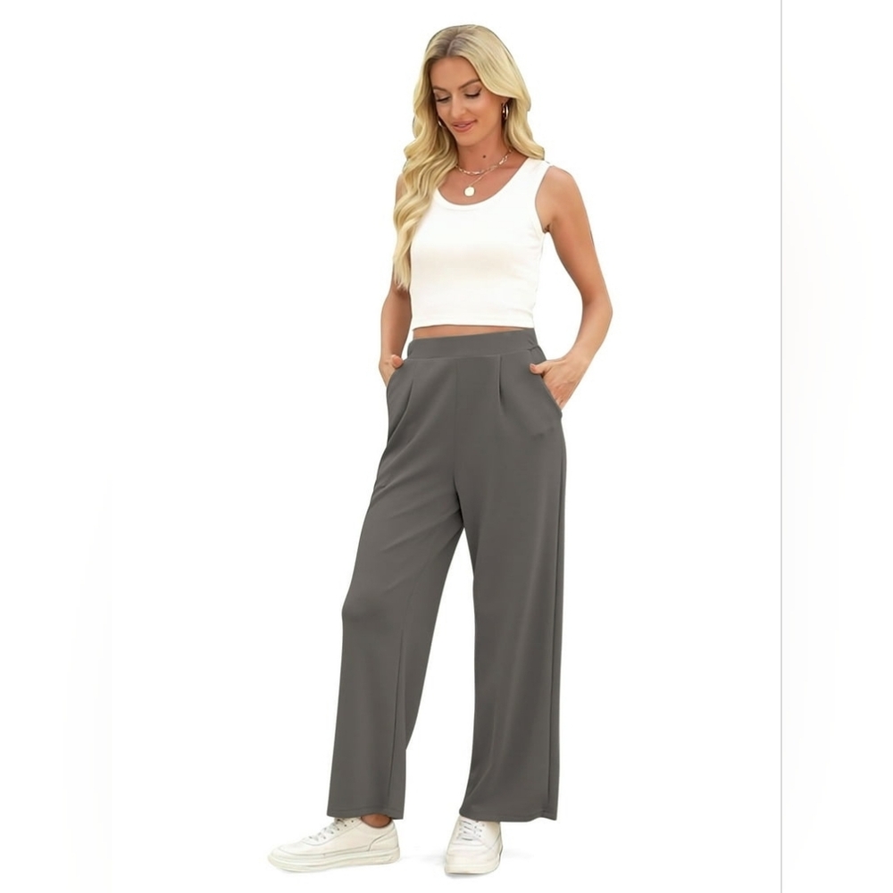 VDJ Pants for Women Elastic Waist Athleisure Casual Stretch - Picture 2 of 4